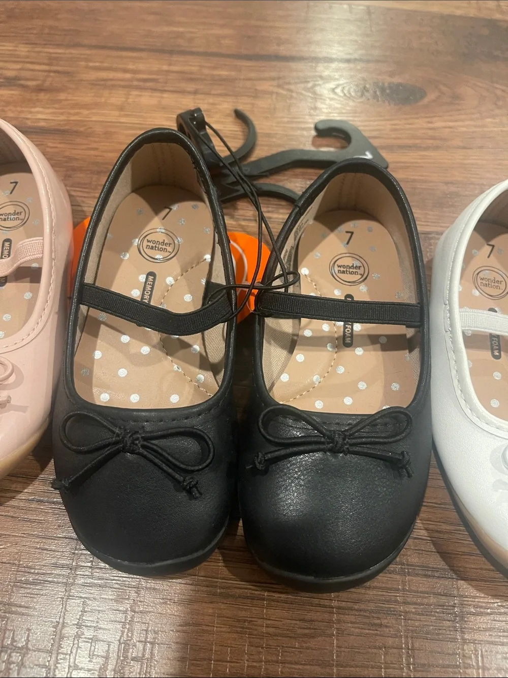 wonder nation Girls Mary Jane Dress Shoes in Pink, Black, and White